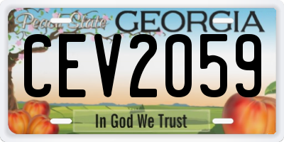 GA license plate CEV2059
