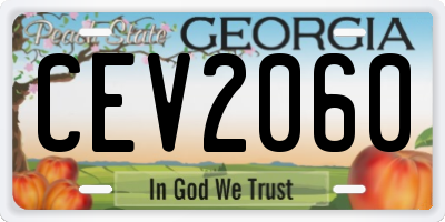 GA license plate CEV2060