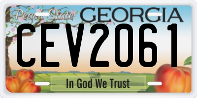 GA license plate CEV2061