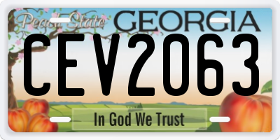 GA license plate CEV2063