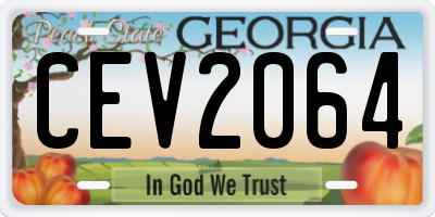 GA license plate CEV2064