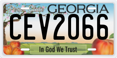 GA license plate CEV2066