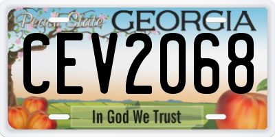 GA license plate CEV2068