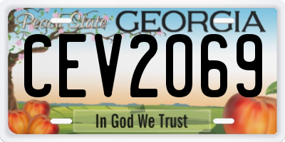 GA license plate CEV2069