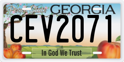 GA license plate CEV2071