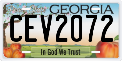 GA license plate CEV2072