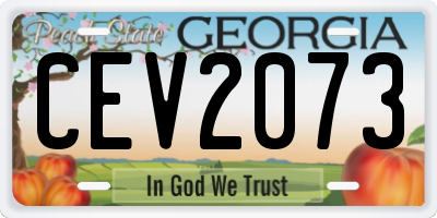 GA license plate CEV2073