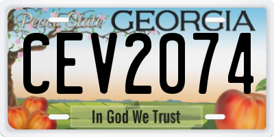 GA license plate CEV2074