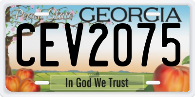 GA license plate CEV2075