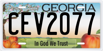 GA license plate CEV2077