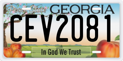 GA license plate CEV2081