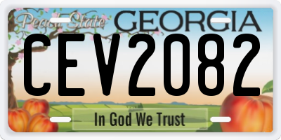 GA license plate CEV2082