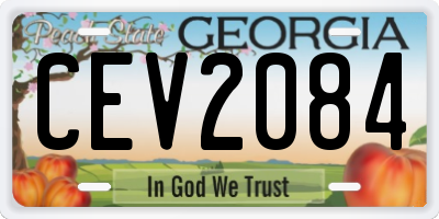 GA license plate CEV2084