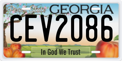 GA license plate CEV2086