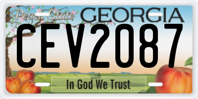 GA license plate CEV2087