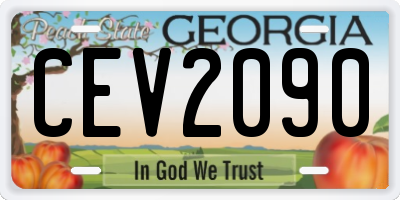 GA license plate CEV2090