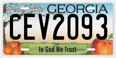 GA license plate CEV2093