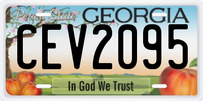 GA license plate CEV2095