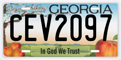 GA license plate CEV2097