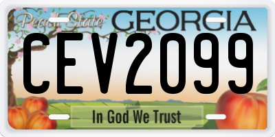 GA license plate CEV2099