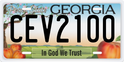 GA license plate CEV2100
