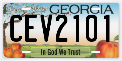 GA license plate CEV2101