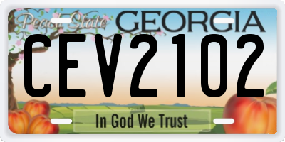 GA license plate CEV2102