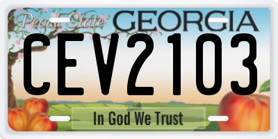 GA license plate CEV2103
