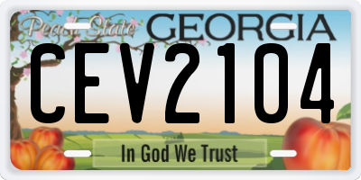 GA license plate CEV2104