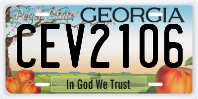 GA license plate CEV2106