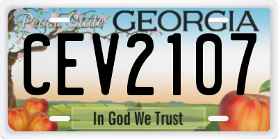 GA license plate CEV2107