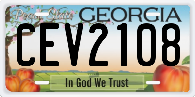 GA license plate CEV2108