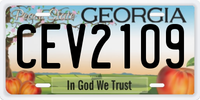 GA license plate CEV2109