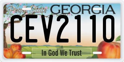 GA license plate CEV2110