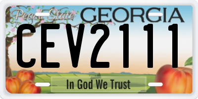GA license plate CEV2111