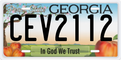 GA license plate CEV2112