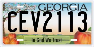 GA license plate CEV2113
