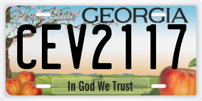 GA license plate CEV2117
