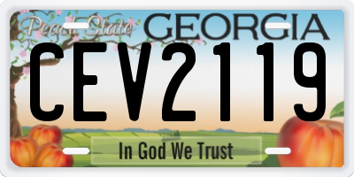 GA license plate CEV2119