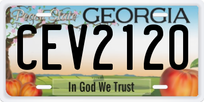 GA license plate CEV2120