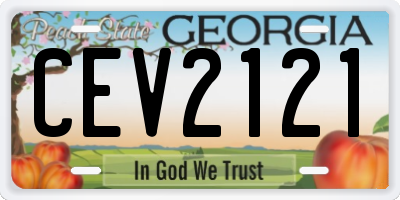 GA license plate CEV2121