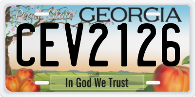 GA license plate CEV2126