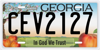 GA license plate CEV2127
