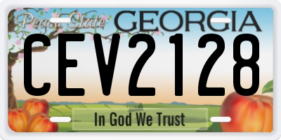 GA license plate CEV2128