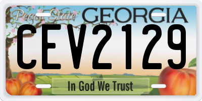 GA license plate CEV2129