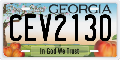 GA license plate CEV2130