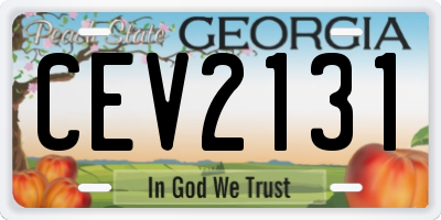 GA license plate CEV2131