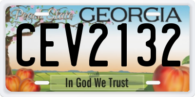 GA license plate CEV2132