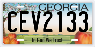 GA license plate CEV2133