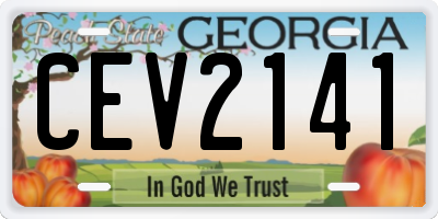 GA license plate CEV2141